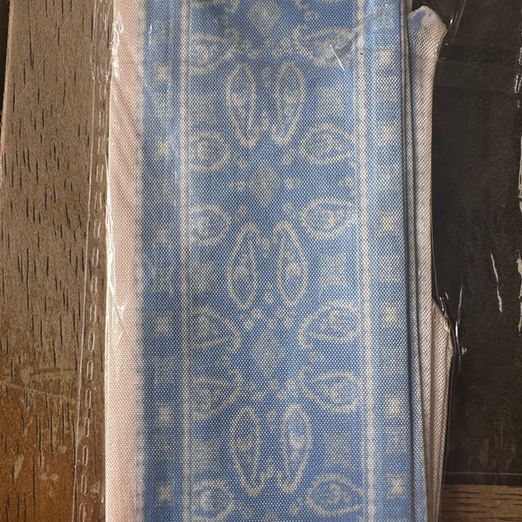 Blue and White Patterned bag scarf nip - Picture 1 of 2